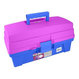 Caja Vanity Multiusos 14  Morada Y Verde Santul 6401