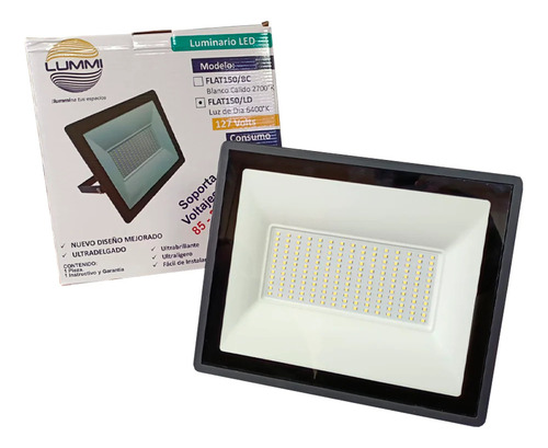 Reflector Led 150w Ultra Delgado Para Exterior 6400k Lummi