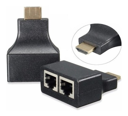 Extensor Hdmi Por Cable Red Hasta 30 Metros Utp Lan Rj45 Fac