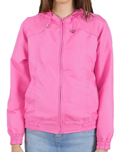 Campera Mujer Deportiva Impermeable Nylon Liviana Y Capucha