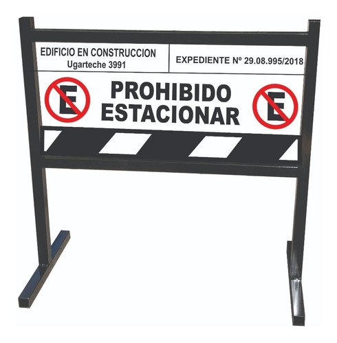 Caballete Prohibido Estacionar - Caño Y Chapa - Carteles