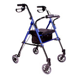 Andadera Rollator Reactiv Aluminio Ultra Compacta Lujo Azul