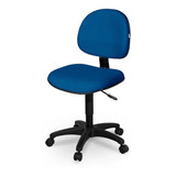 Cadeira Executiva Sem  Braços Tecido Azul Royal
