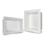 Nicho De Embutir Em Mármore Sintético Branco  30x30 S/ Led. 