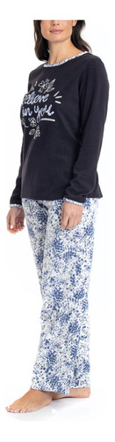 Pijama 2 Piezas Micropolar Estampado Dama Mujer Elegante 