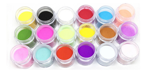 * 18 Colores Acrílico Uñas Arte De Talla Polvo Decoración
