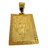 Pingente Medusa Placa - 9g - Banhado A Ouro 18k 