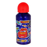 Botella Deportiva De Aluminio Cars - 400 Ml Color Rojo Y Azul