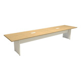 Mesa De Reunião Mac Branco 3,80m X 1,10m 2 Caixas Tomadas F5