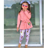 Conjunto Feminino Sobretudo Infantil Moda Blogueirinha Luxo