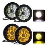 Par Faro 10 Led Con Lupa Redondo 5 Pulgadas 4x4 Metalico Prf