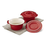 Mini Cocottes De Cerámica Cuisinartchef, 10 Oz, Rojo