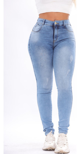 Calça Jeans Feminina Cintura Alta Modeladora Empina Bum Bum