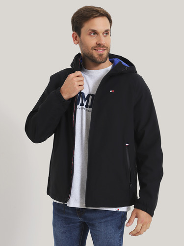 Chaqueta Hoodie Stretch Poly Negro Tommy Hilfiger