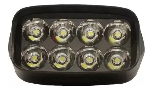 Faro Auxiliar Luz Blanca Plástico Abs Off Road 12v 8 Led 24w