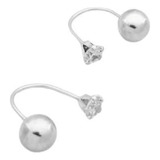 Aretes Teléfono Plata Ley 925 Mujer Esfera Mediana Finos H03