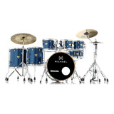 Bateria Michael Legacy Birch Deep Blue Sparkle Dbl 22,8,10,