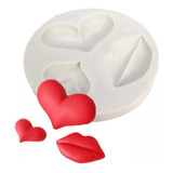 Molde De Silicona Fondant Corazón Beso