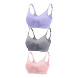 3pcs Bras Ropa Interior De Lactancia Sin Llantas Para Mujer