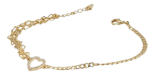 Pulsera Oro 18k Laminado Cubics Cristal Mujer, Regalo