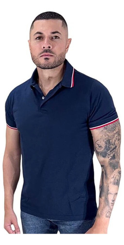 Camisa Polo Masculina 100% Algodão Piquet Duplo 