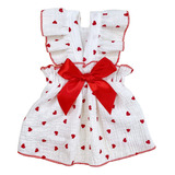 Qwinee Vestido Para Perro Y Gato Con Estampado De Corazón, 