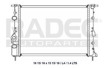 Radiador Nissan Platina 2000-2001-2002 L4 1.4 Lts Estandar