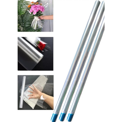 3 Rollo Celofan Transparente Papel Envoltura 90cm X 25metros | Envío gratis