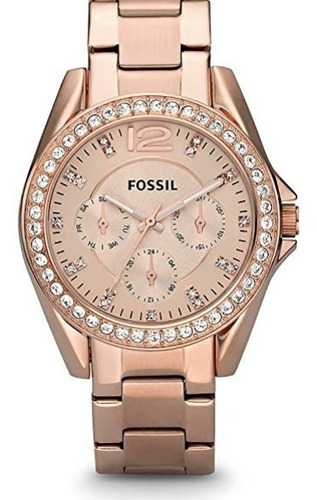 Fossil Riley Reloj De Pulsera Para Mujer 38mm Color Oro Rosa