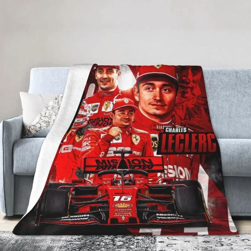 Cobija Charles Leclerc Rojo 160x180cm Con Ovejero