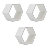 Nicho Colmeia Hexagonal 20x20x10cm Branco Para Decoração Mdf