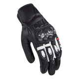 Guantes Moto Cortos Ls2 Spark Negro Blanco