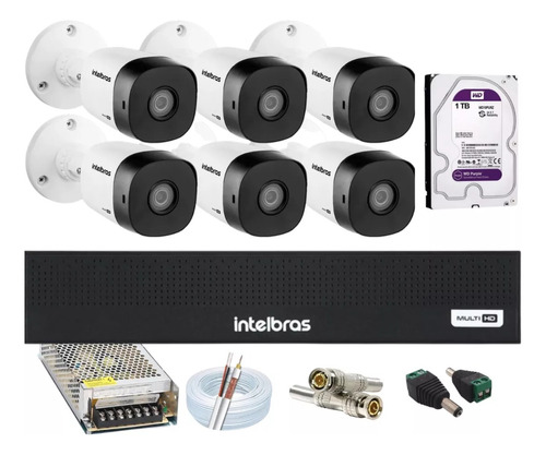 Kit Intelbras 6 Cameras Vhd 3230b G7 Dvr 3008c C/1tb Purple