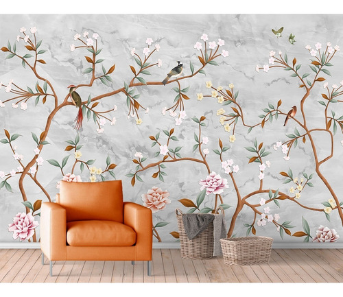 Papel De Parede Painel Ades. Floral, Natureza, Infantil 8m²