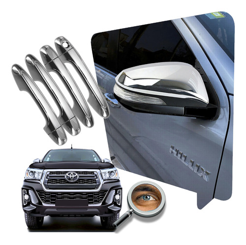 Hilux 2016 23 Cubre Espejos Cromados + Manijas Tuningchrome