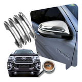 Hilux 2016 23 Cubre Espejos Cromados + Manijas Tuningchrome