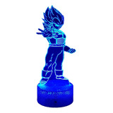 Lámpara 3d Principe Vegeta Dragon Ball Base A + Pilas