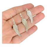 Conjunto De Aros Y Dije Ala De Plata 925 Idea Regalo Kit 020