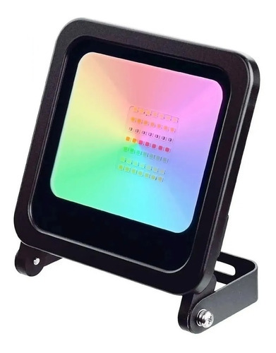 Reflector Led Smart Wifi Exterior 20w Alta Potencia Ip65 Color De La Carcasa Negro Color De La Luz Rgb