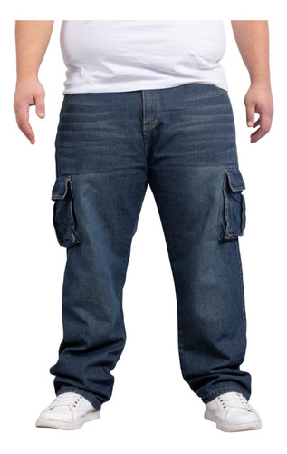 Jogger Mom Talle Especial Hombre Pantalon Cargo Recto 