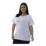 Plus Size - Kit Com 2 Camisetas Femininas Mc 100% Algodão