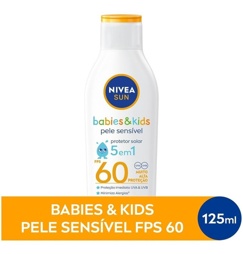 Protetor Solar Nivea Sun Kids Sensitive Fps60 125ml