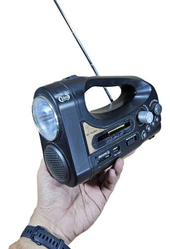 Radio Am Fm Com Lanterna Funciona Marca Idea Portátil 21 Cm 