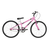 Bicicleta Aro 26 Feminina Resistente Rebaixada Sem Marcha Cor Rosa Bebê