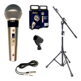 Kit C/ Microfone Dylan Dls-8 + Pedestal Vector Pmv-01 Pac