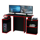 Escritorio Gamer Eg3 Negro Rojo Mesa Pc Juego Playstion Xbox