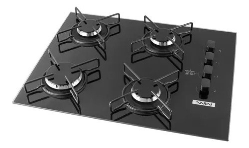 Cooktop Win 4 Bocas De Embutir Preto Acend. Automático Biv. 110v/220v