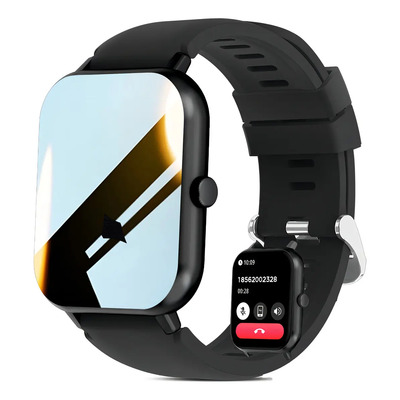 Reloj inteligente Bluetooth Call para hombre, deportivo inteligente, mujer, carcasa negra, pulsera negra, bisel negro, diseño de pulsera de silicona | MercadoLibre