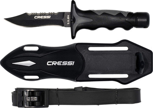 Cuchillo Cressi Predator Buceo, Pesca  Y Apnea Negro - Pvr