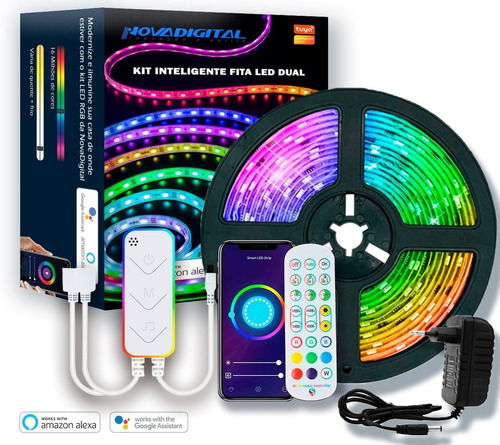 Kit Fita De Led Colorida Inteligente Wifi 5m Alexa E Google Cor Da Luz Rgb Tensão De Operação 12v 110v/220v